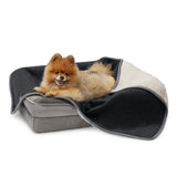 Reversible Sherpa and Microfiber Fleece Dog Blanket