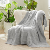 Air Yarn Knit Throw Blanket