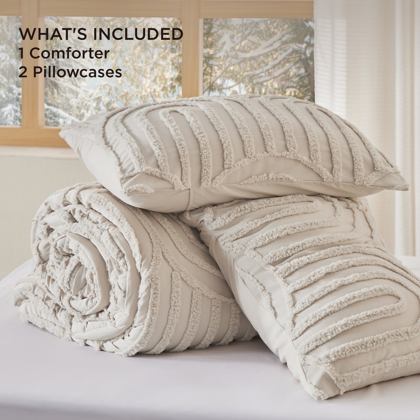 Fluffy Arch Tufted Comforter Set