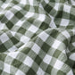 Ruffled Cotton-Like Gingham Sheet Set