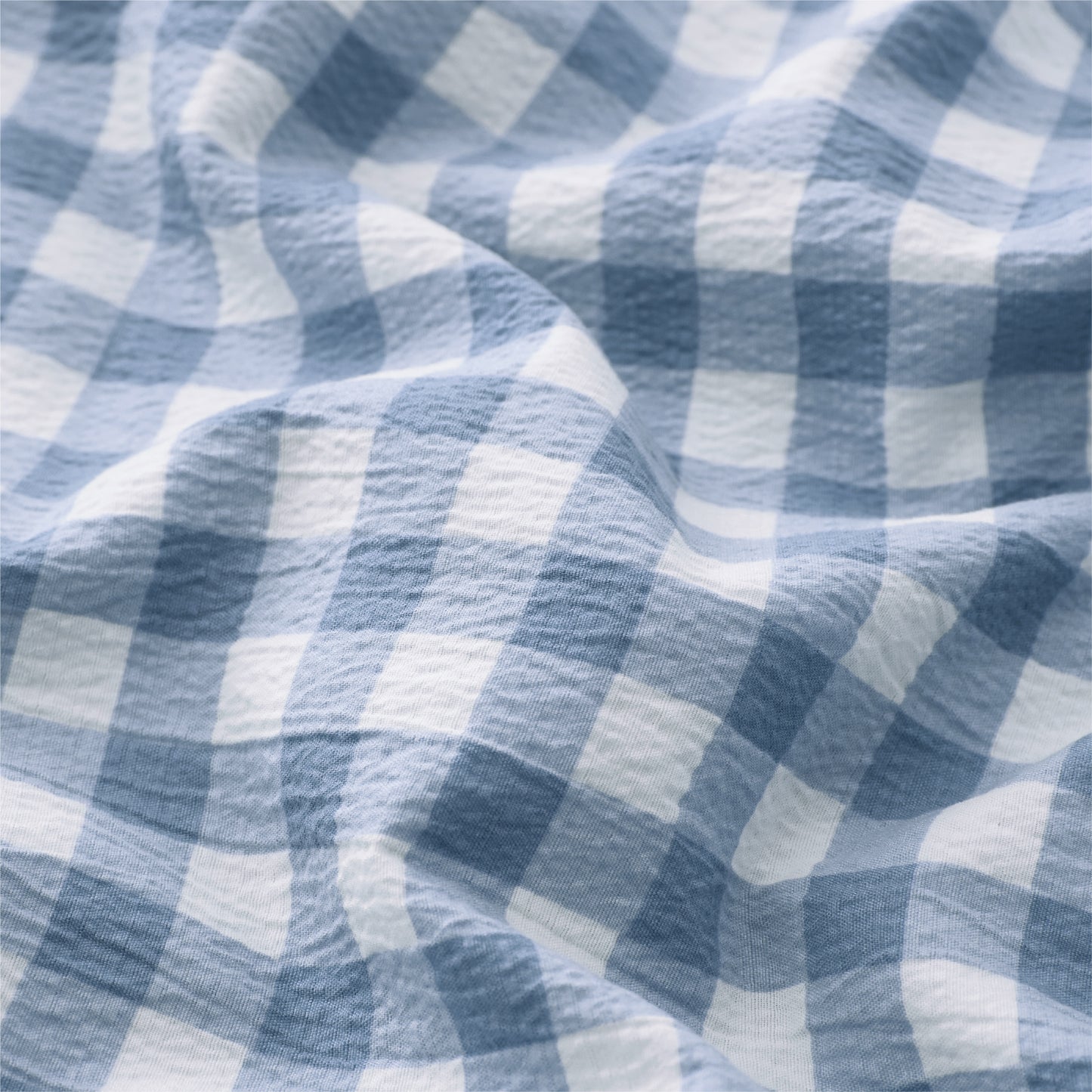 Ruffled Cotton-Like Gingham Sheet Set