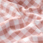 Ruffled Cotton-Like Gingham Sheet Set
