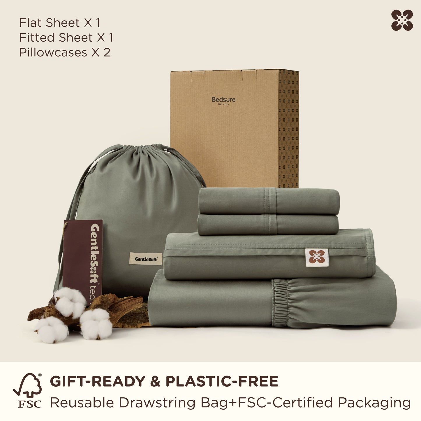 GentleSoft® Egyptian Cotton Sheet Set