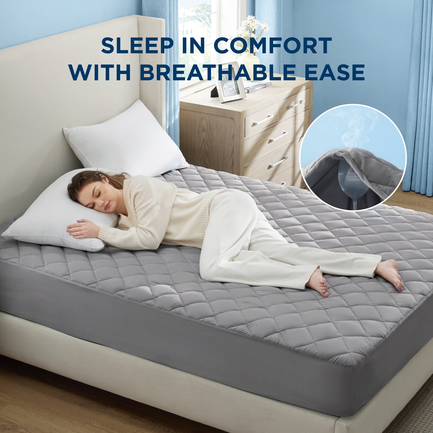 Diamond Quilted Waterproof Mattress Pad