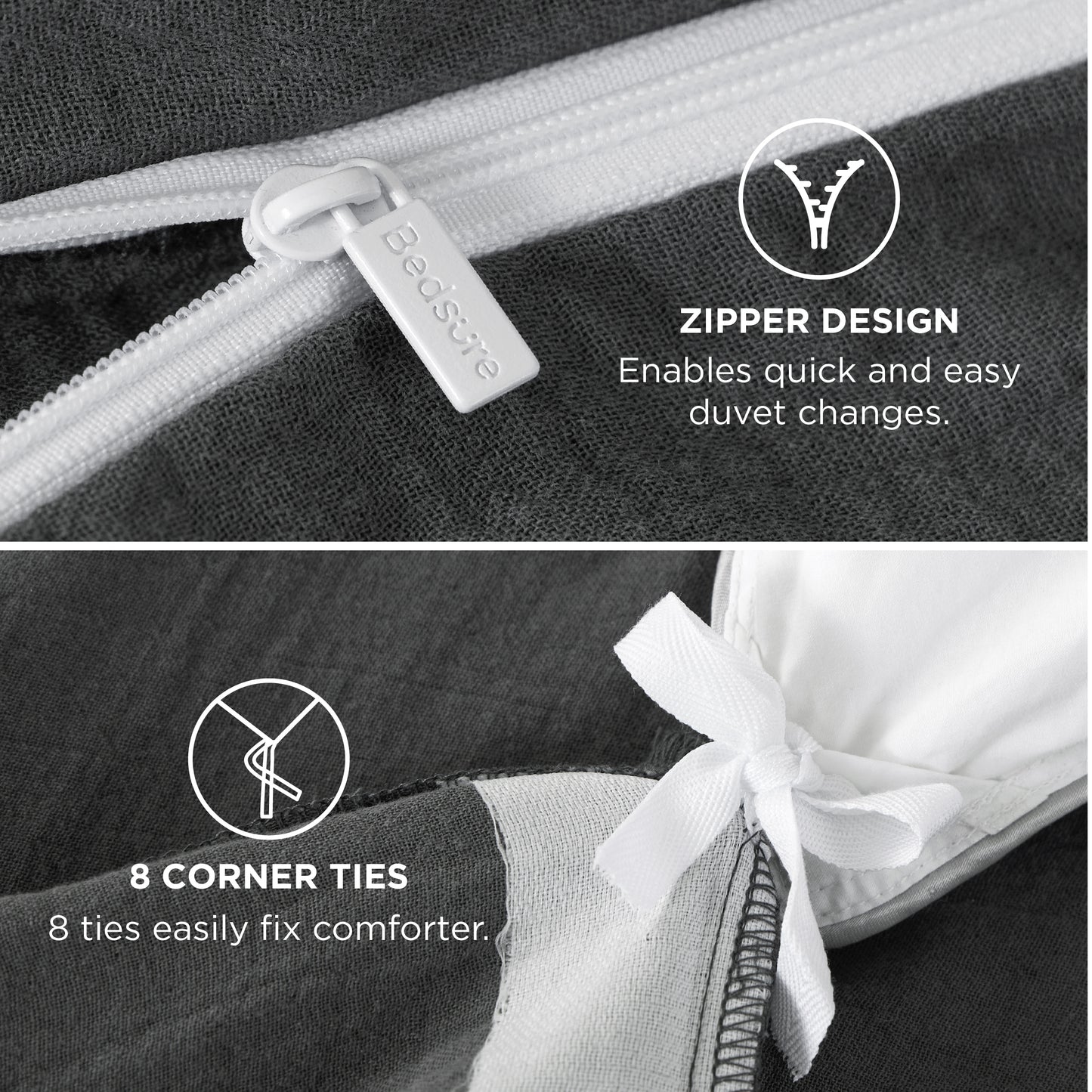 Rayon From Bamboo Cotton Muslin Duvet Cover Set