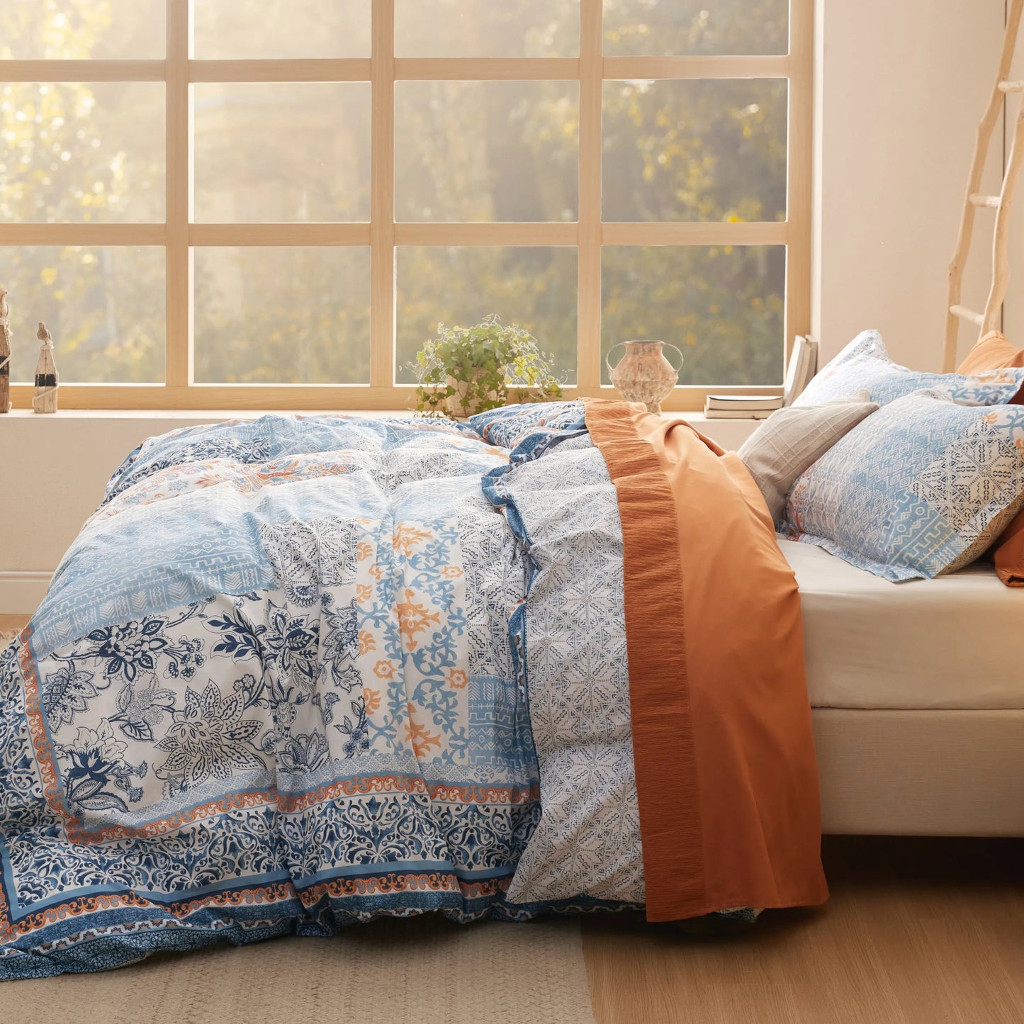 PureWoven™ 100% Cotton Patterned Duvet Cover Set