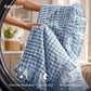 Ruffled Cotton-Like Gingham Duvet Cover Set