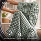 Ruffled Cotton-Like Gingham Duvet Cover Set