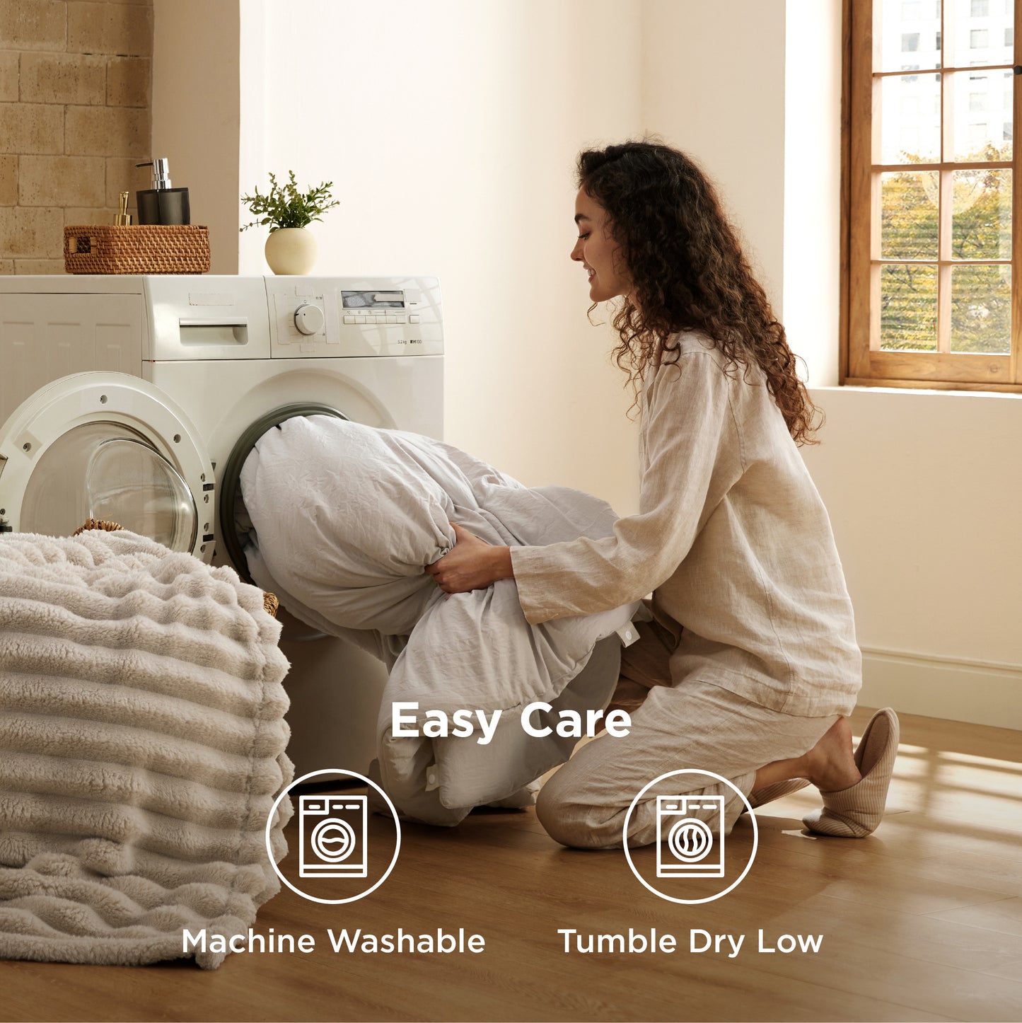 Prewashed Plain Comforter Set