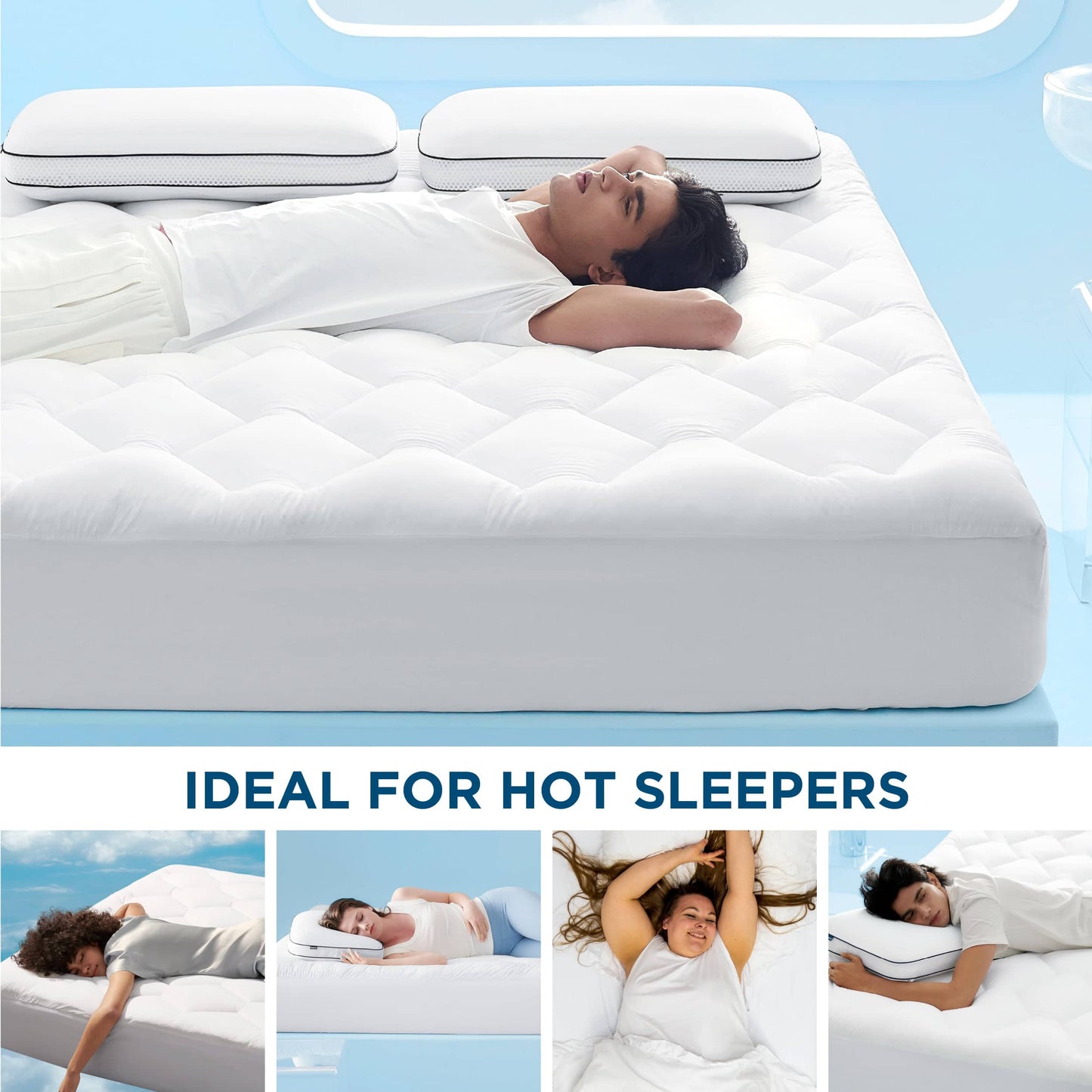 Temp-regulating Hexagon Patterned Mattress Pad