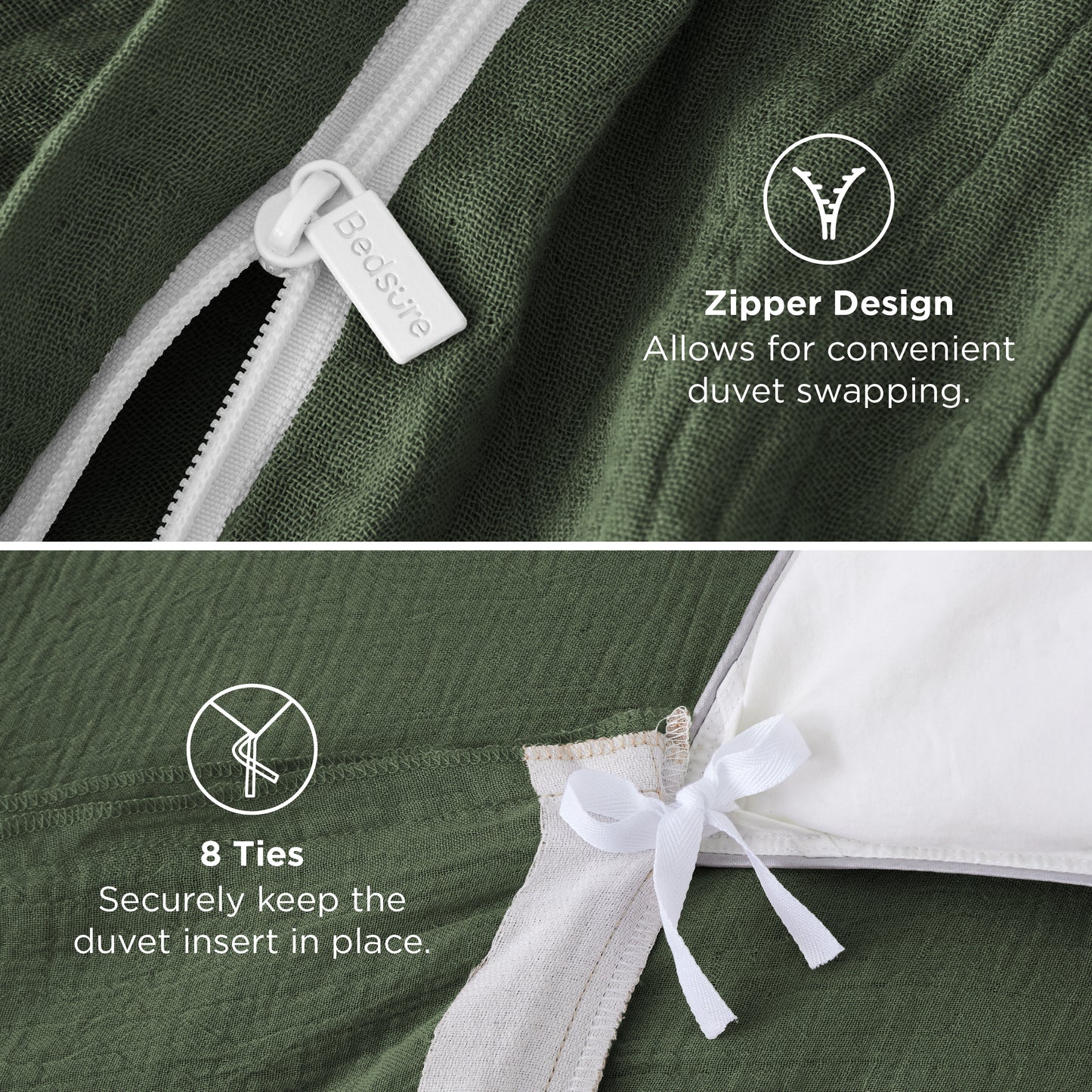 Rayon From Bamboo Cotton Muslin Duvet Cover Set