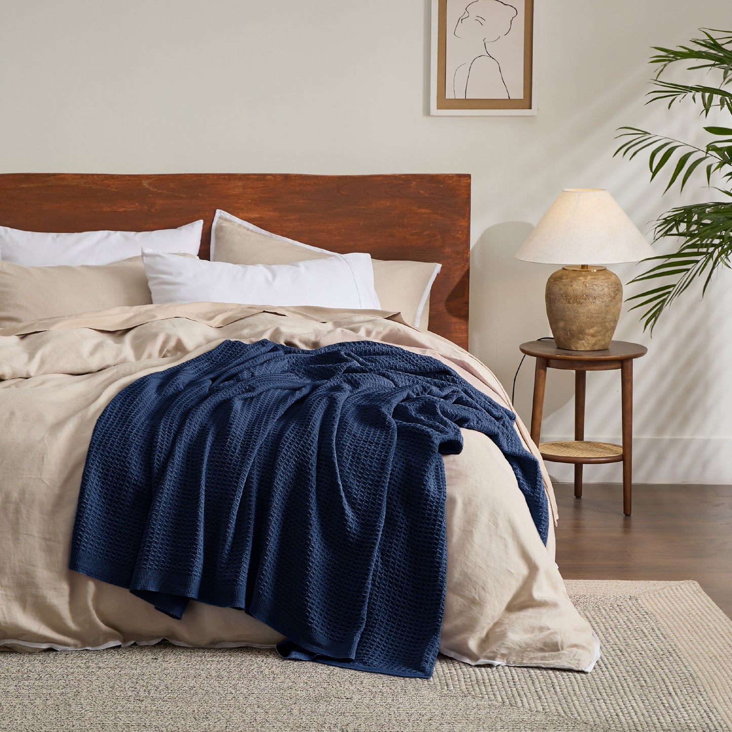 Cotton Waffle Weave Blanket