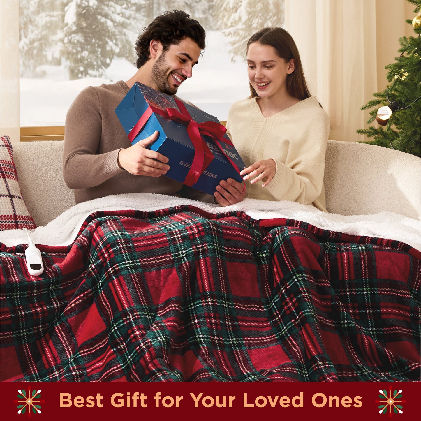 GentleSoft® Plaid Flannel Heated Blanket
