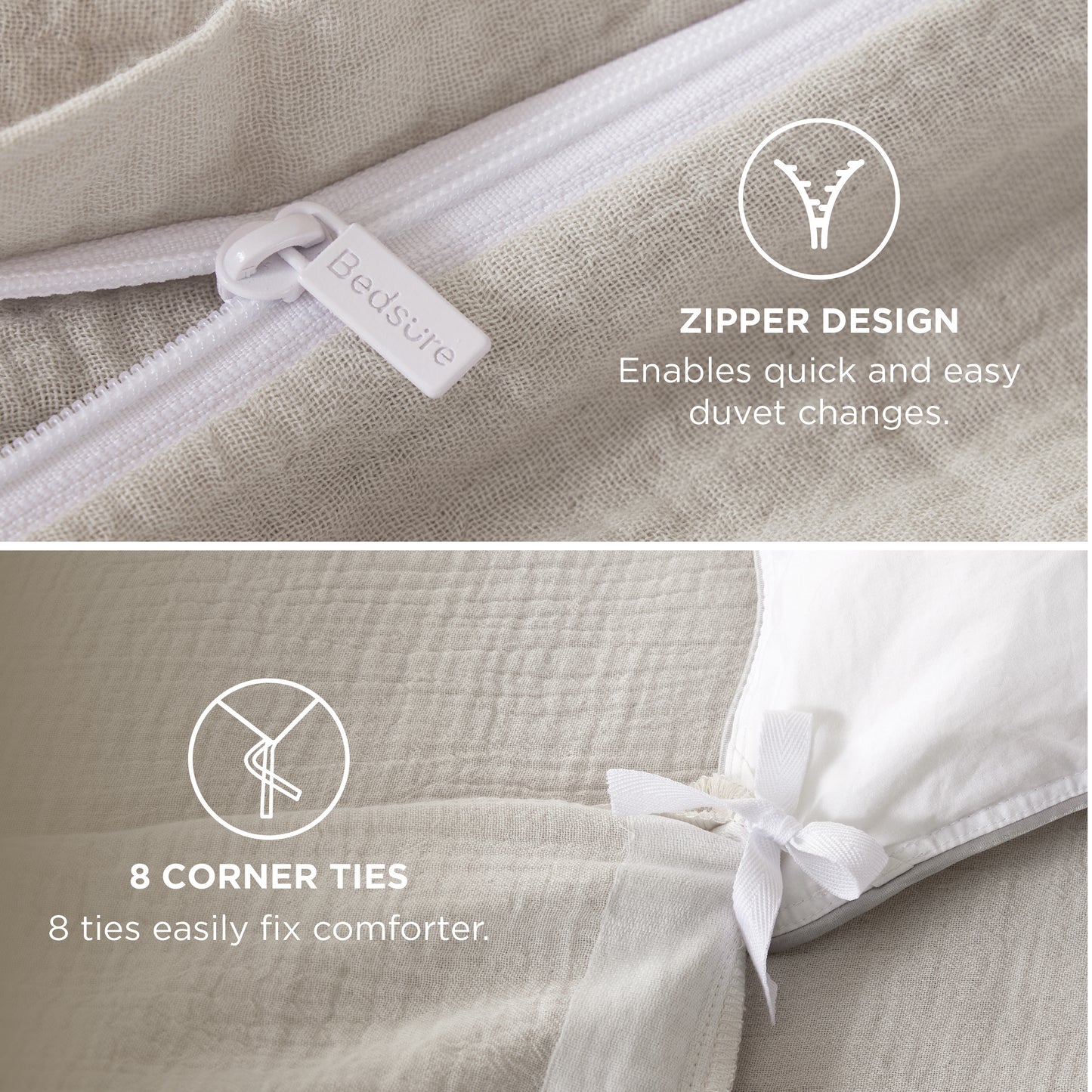 Rayon From Bamboo Cotton Muslin Duvet Cover Set