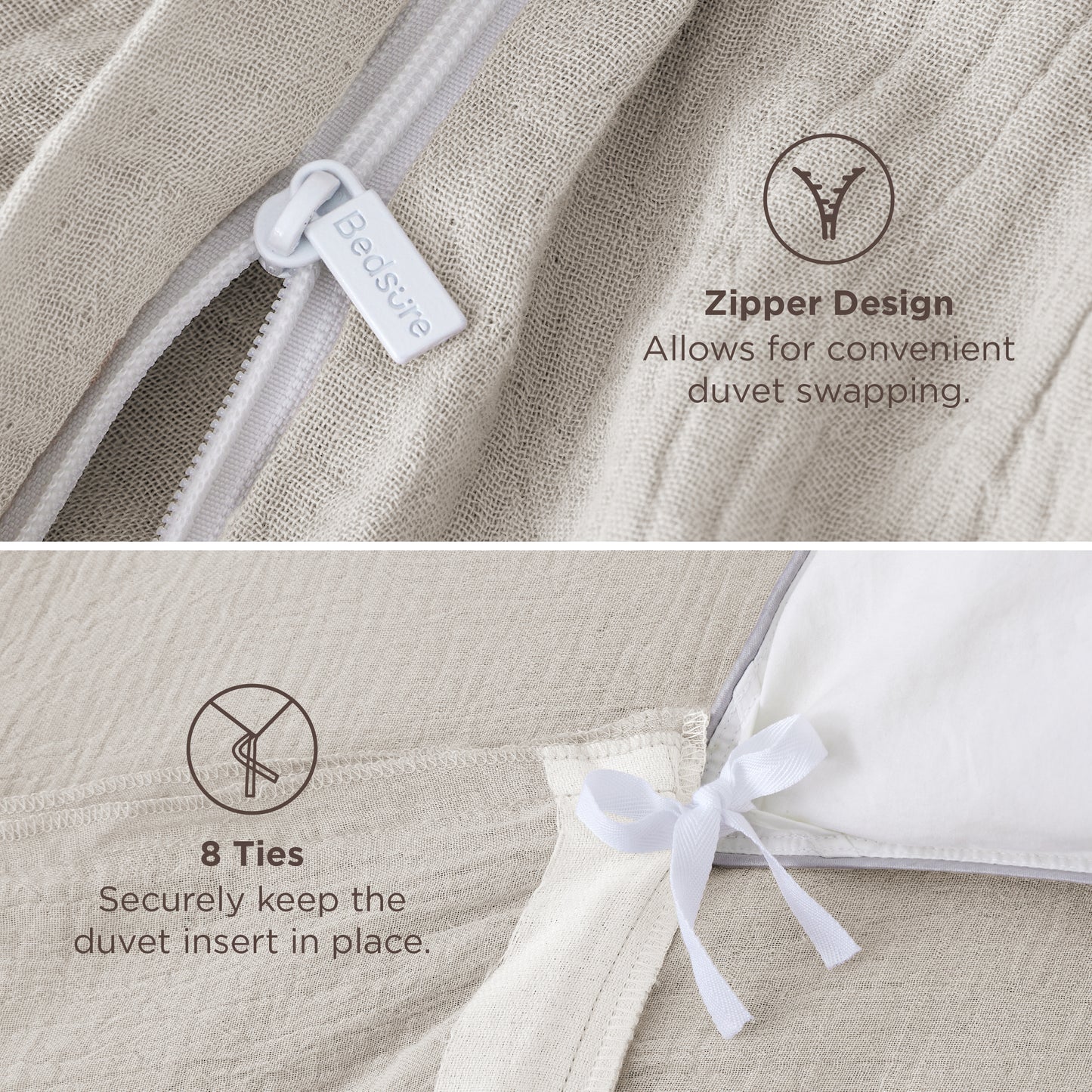 Rayon From Bamboo Cotton Muslin Duvet Cover Set