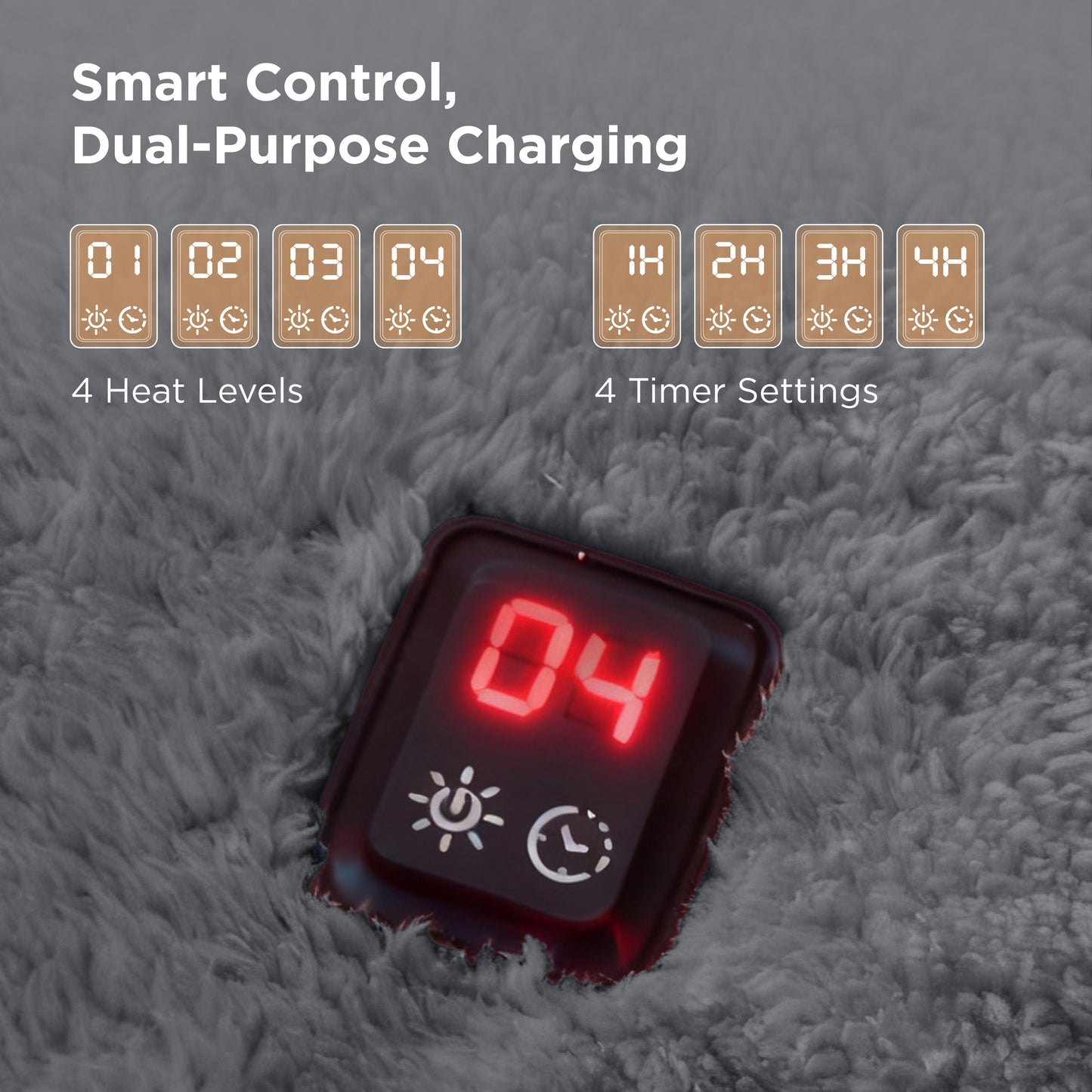 GentleSoft® Heated Shaggy Fleece Blanket Hoodie