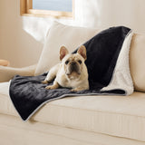 Reversible Sherpa and Microfiber Fleece Dog Blanket