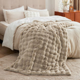 Ultra-Plush Bubble Faux Fur Blanket