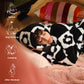 Printed Shaggy Sherpa Blanket Hoodie Black