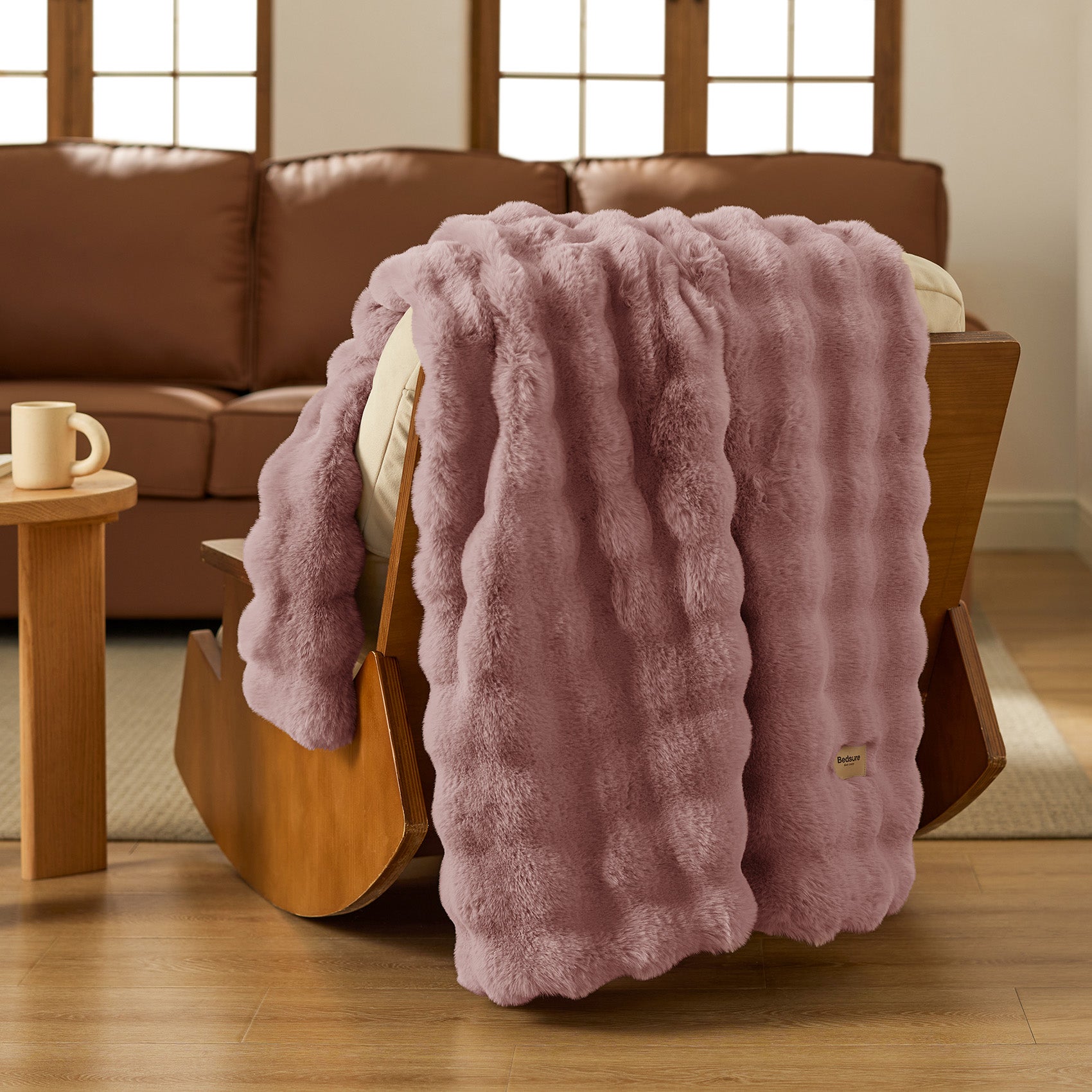 Bubble Faux Fur Throw Blanket Soft Cozy – Bedsure
