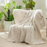Air Yarn Knit Throw Blanket