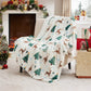 Christmas Elk White Sherpa Throw Blanket