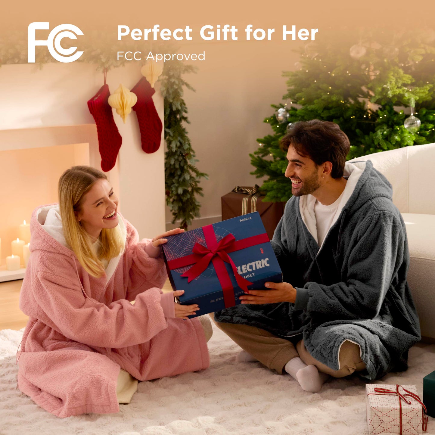 GentleSoft® Heated Faux Cashmere Blanket Hoodie