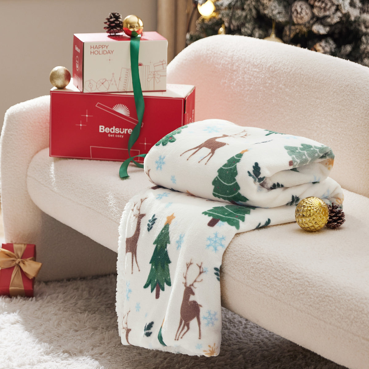 Christmas Fuzzy Sherpa Blanket