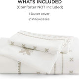 Bedsure Boho Vertical Jacquard Duvet Cover Set White