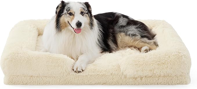 Orthopedic Long Faux Fur Flannel Dog Sofa