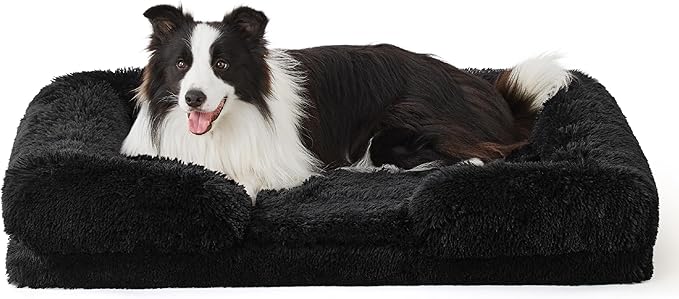 Orthopedic Long Faux Fur Flannel Dog Sofa