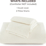 Bedsure Polyester Microfiber Waffle Duvet Weave Duvet Cover Set