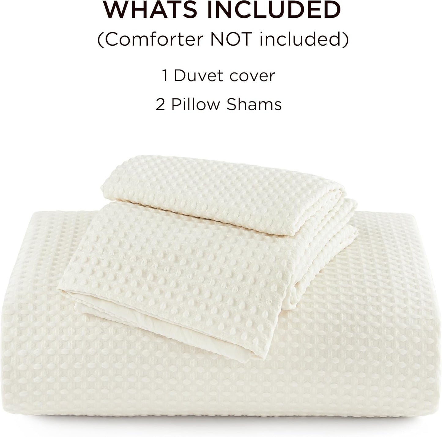 Polyester Microfiber Waffle Duvet Weave Duvet Cover Set