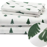 Bedsure Faux Cotton Flannel Sheet Set Green