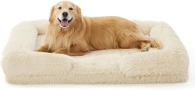 Orthopedic Long Faux Fur Flannel Dog Sofa