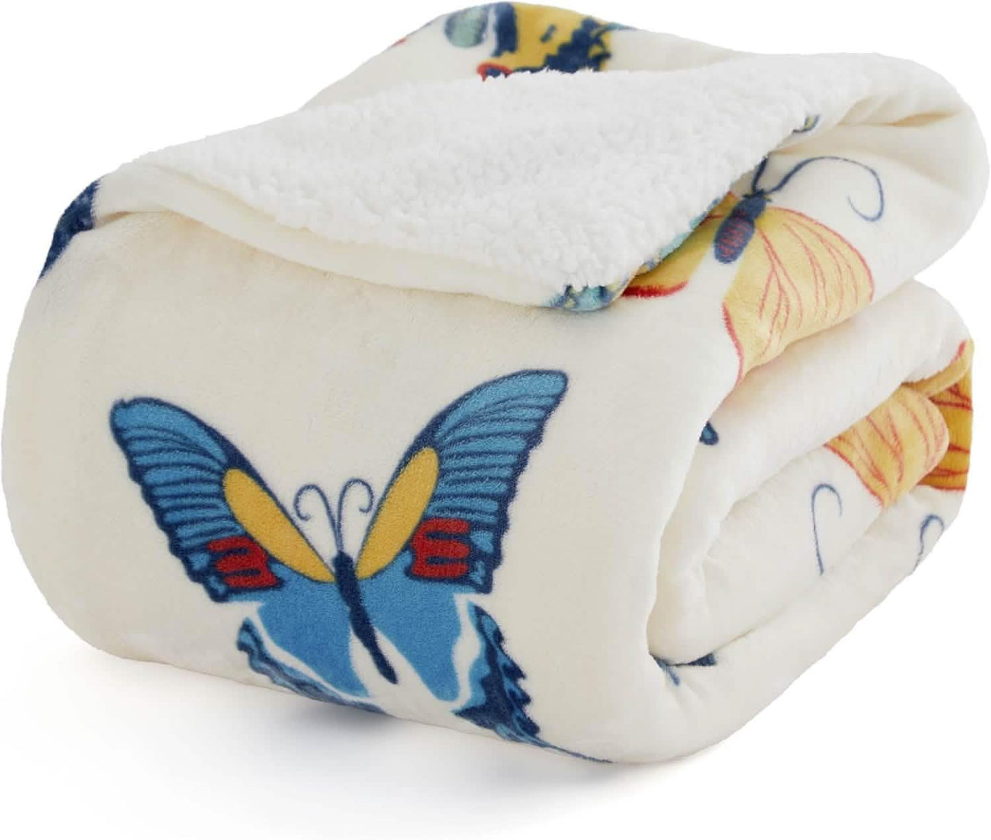 Printed Throw Sherpa Blanket Butterfly