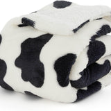 Bedsure Printed Throw Sherpa Blanket Print-cow