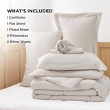 Bedsure Comforter Set - 7 Pieces Solid