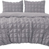 Checkered Seersucker Duvet Cover Set