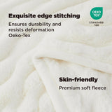 Bedsure Fluffy Striped Faux Fur Blanket White