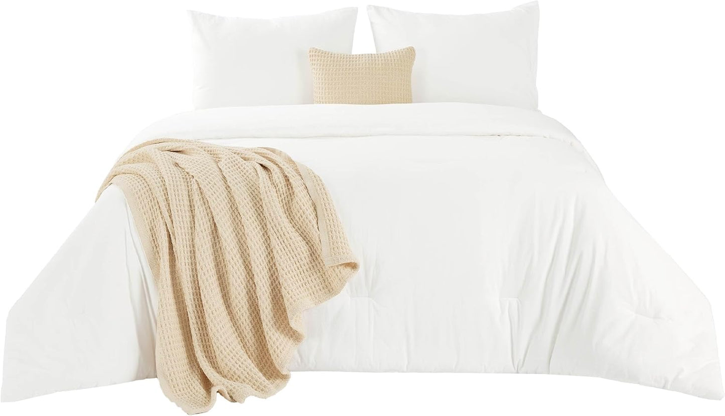 5 Piece Cotton Waffle Weave Bed-in-a-bag