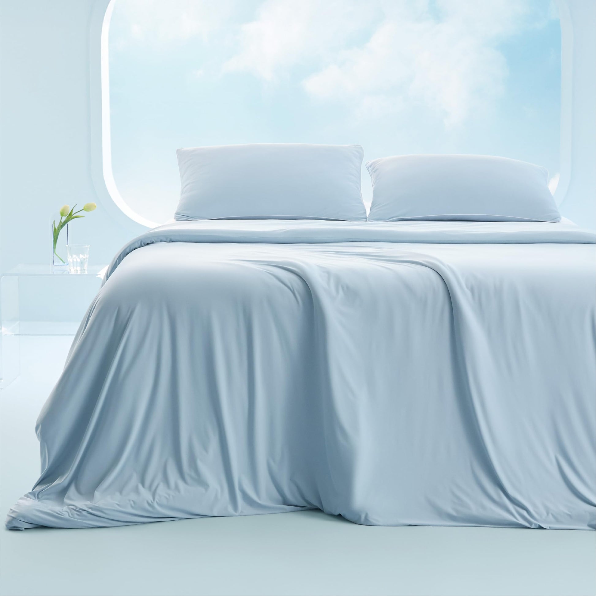 Bedsure Cooling Duvet Cover Queen Size - GentleSoft™ Cooling Bedding Set for Hot Sleepers, Ice-Cool Fabric Technology for Night Sweats, Soft & Breathable Lightweight Comforter Cover Set, 90x90, Beige