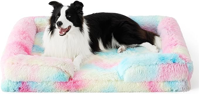 Orthopedic Long Faux Fur Flannel Dog Sofa