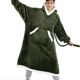 Sherpa Fleece Long Blanket Hoodie