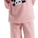 Bedsure Ultra-soft Shaggy Sherpa Loungewear Set-Prints Pink