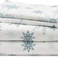 Faux Cotton Flannel Sheet Set Grey Blue