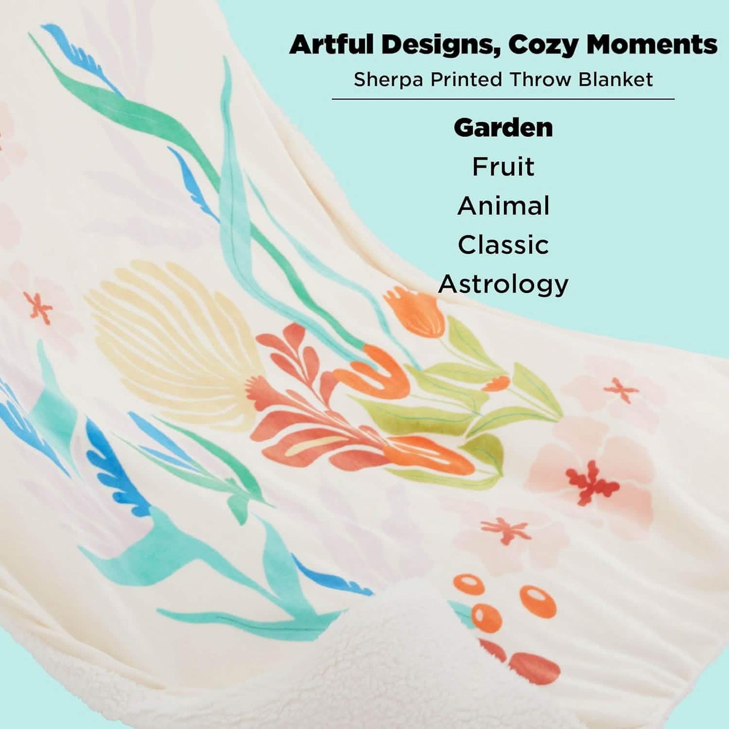 GentleSoft™ Printed Throw Sherpa Blanket Print