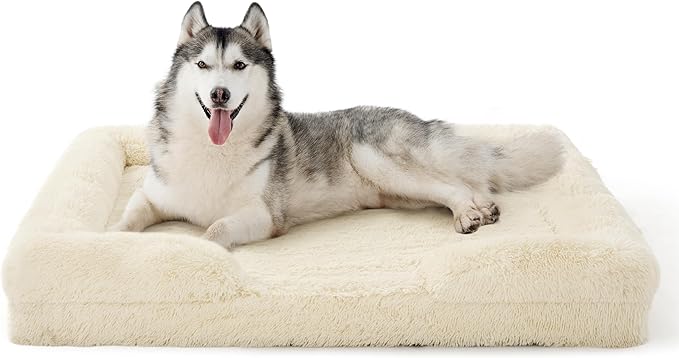 Orthopedic Long Faux Fur Flannel Dog Sofa