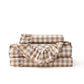Ruffled Cotton-Like Gingham Duvet Cover Set