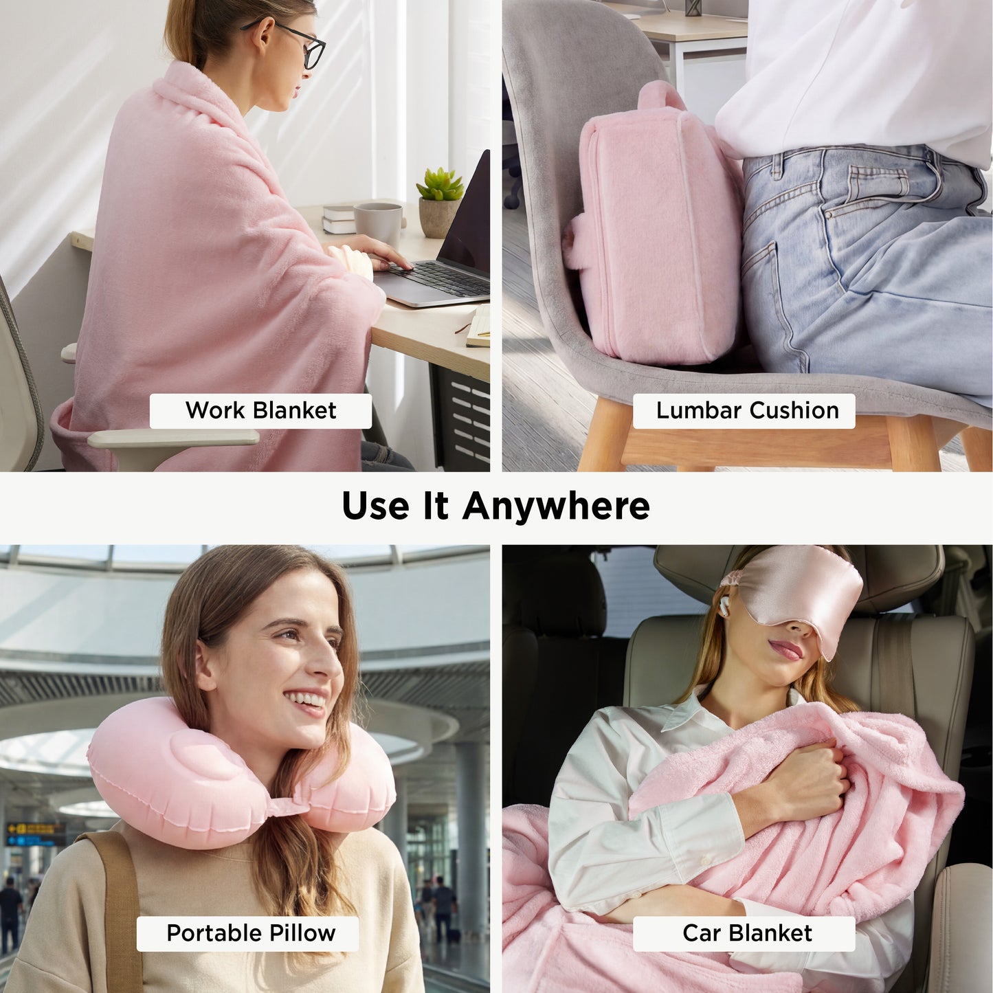 4-Piece Flannel Travel Essential Set